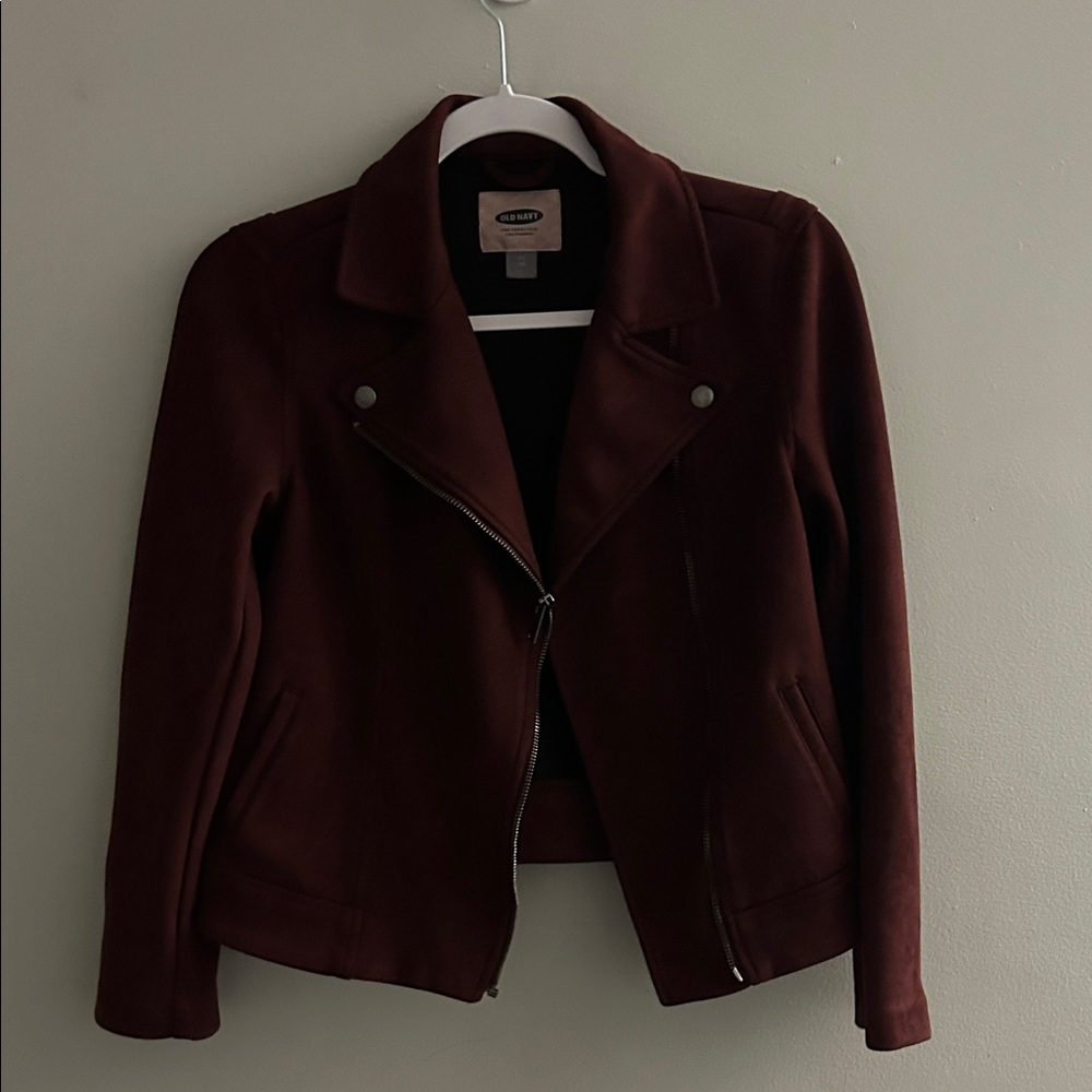 Old Navy Deep Red Leather Jacket